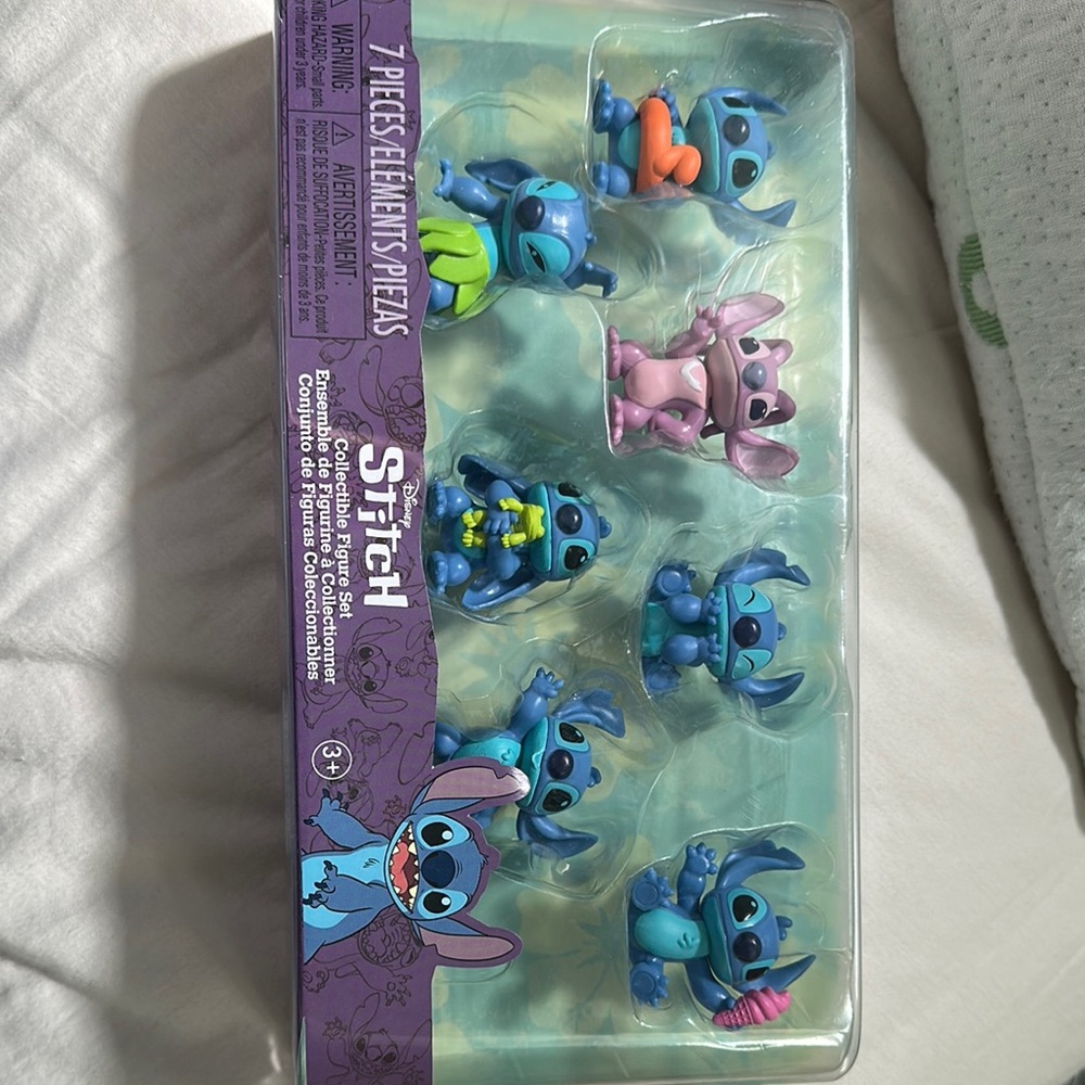 Disney Stitch 7-Piece Blue and Pink Mini Action Figure Playset